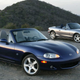 The 2003 Special Edition Miatas. In the back is the Shinsen Version, of which only 1451 were built for the American Market according to Jalopnik.